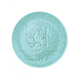 95折｜安達窯 青瓷 雕花圓盤-9吋