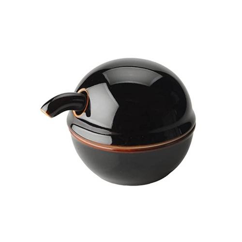 日本 白山陶器 C型醬油壺-黑