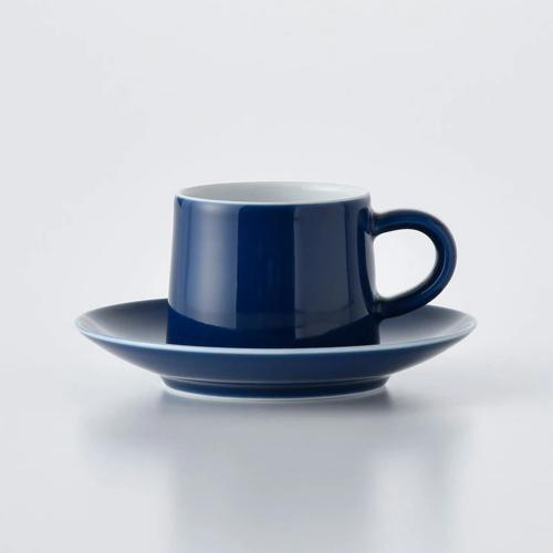日本 白山陶器 M型咖啡杯2入禮盒組-藍