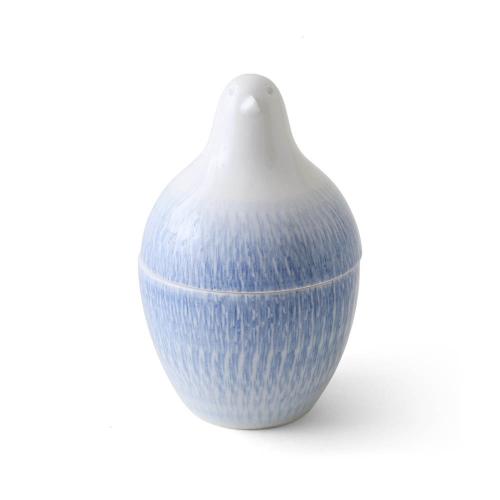 日本 白山陶器 白鳥牙籤瓶-藍條紋