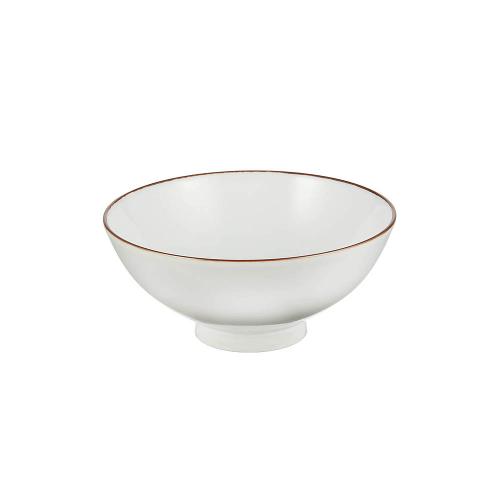 日本 白山陶器 白磁千段 飯碗 4.2寸