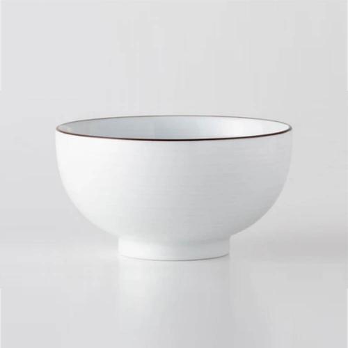 日本 白山陶器 白磁千段 深麵碗900ml