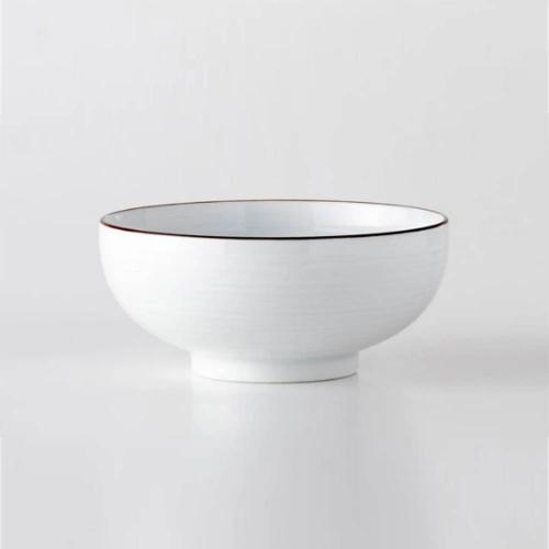 日本 白山陶器 白磁千段 淺麵碗800ml