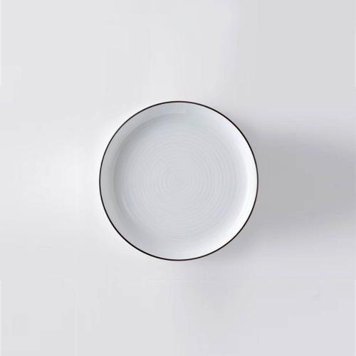 日本 白山陶器 白磁千段 深盤 13.5x3cm