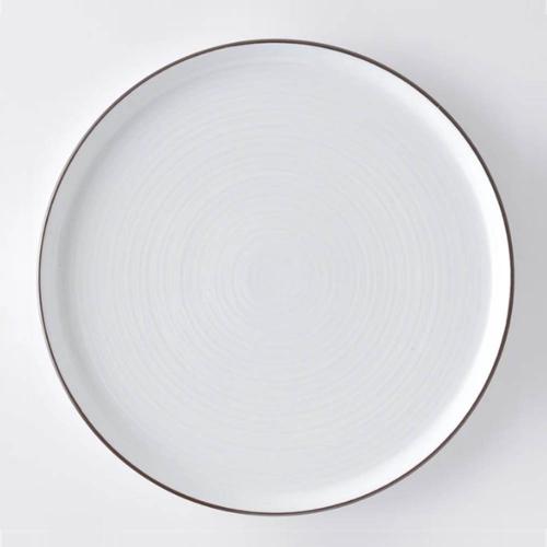 日本 白山陶器 白磁千段 圓盤 31.5x3cm