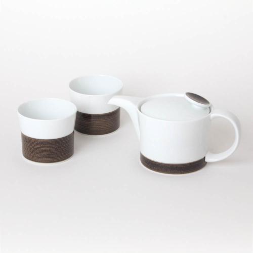 日本 白山陶器 麻紋 飲茶組-咖啡