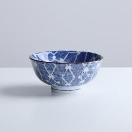 9折｜日本 昭和製陶 藍染菱紋飯碗