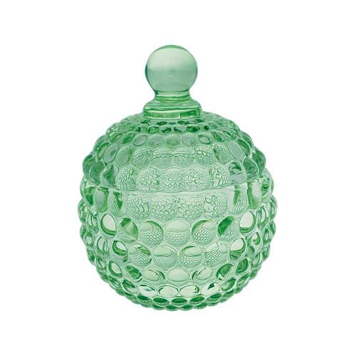 丹麥GreenGate Green 圓形玻璃儲物罐-S