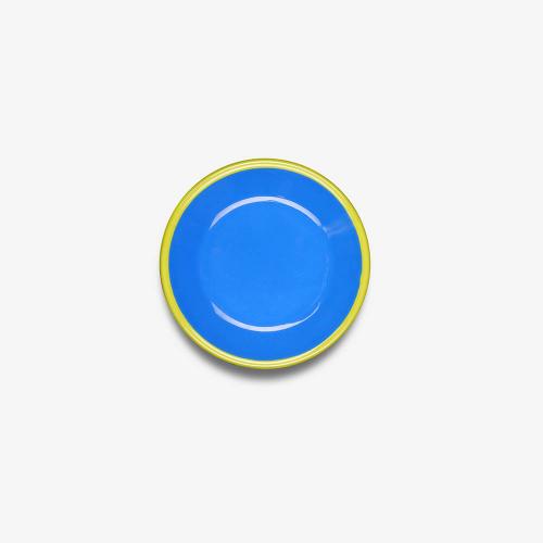 BORNN琺瑯 COLORAMA小圓盤12cm-金屬藍/黃綠