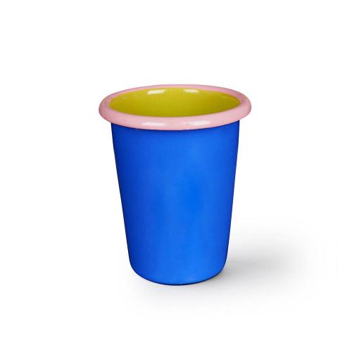 BORNN琺瑯 COLORAMA水杯250ml-金屬藍黃綠/霧粉