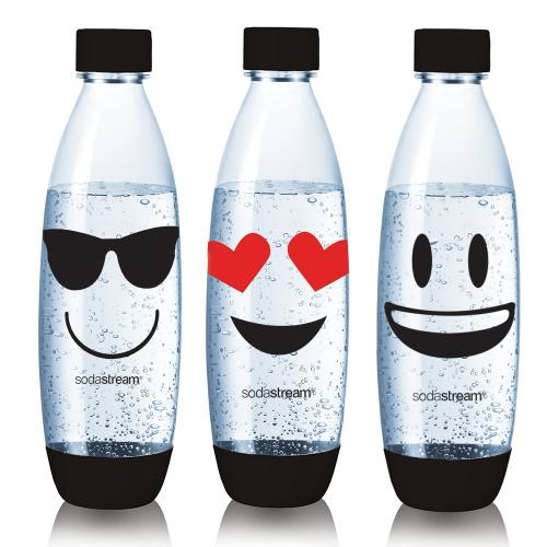 英國Sodastream 水滴型專用水瓶1L 3入(Emoji)