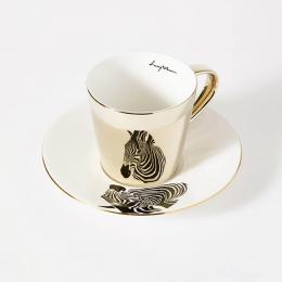 韓國 Luycho 鏡面倒影咖啡杯組-斑馬