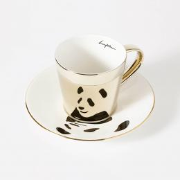 韓國 Luycho 鏡面倒影咖啡杯組-熊貓
