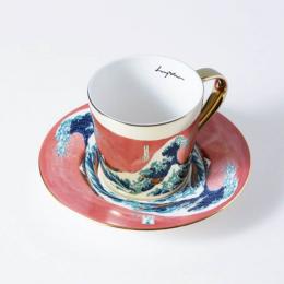 韓國 Luycho 鏡面倒影咖啡杯組-致敬神奈川沖浪裏