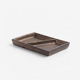 激美預購-14天到貨｜WAGA 日式銅釉流金 陶瓷雙拼醬料碟12cm