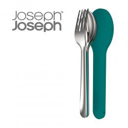 8折｜英國 Joseph Joseph 翻轉不鏽鋼餐具組-藍綠色