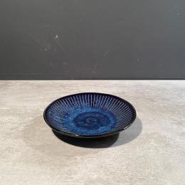 日本燒陶食器｜日本 寶藍十草 皿 14cm