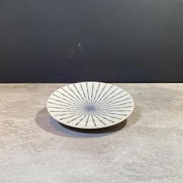 日本燒陶食器｜日本 雪釉藍十草 皿 19.3cm