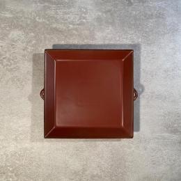 日本燒陶食器｜日本 鐵赤角形直火陶板