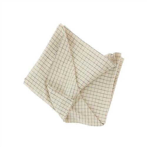 丹麥 OYOY Gird 有機純棉格紋桌巾(小)-經典黑白
