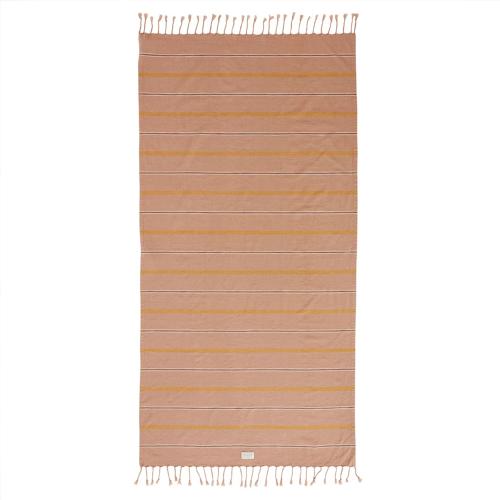 丹麥 OYOY Kyoto 和風格紋有機棉浴巾-暗粉褐