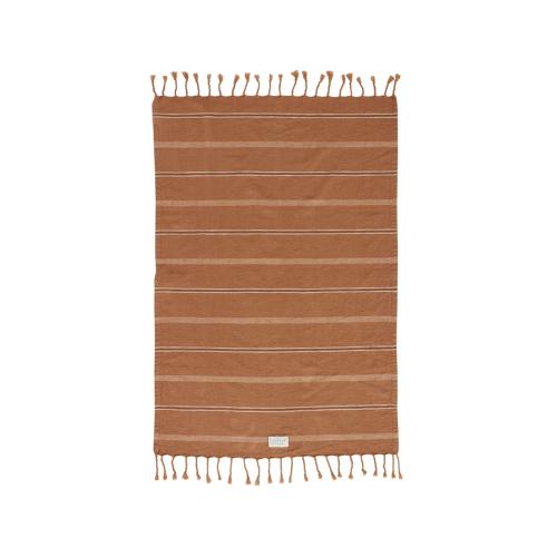 丹麥 OYOY Kyoto 和風格紋有機棉毛巾-深焦糖