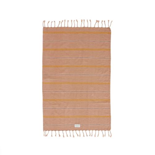 丹麥 OYOY Kyoto 和風格紋有機棉毛巾-暗粉褐