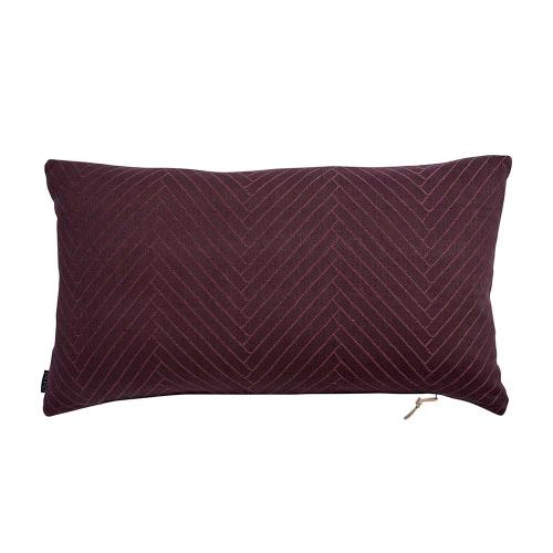 丹麥 OYOY Fluffy 幾何人紋長型靠枕-茄子紫