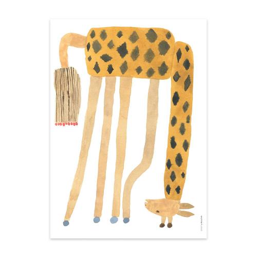 丹麥 OYOY 手繪風格海報50x70-翻轉長頸鹿