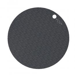 丹麥 OYOY 圓形矽膠餐墊 2入組-黑白點點