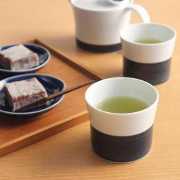 2件85折｜日本 白山陶器 麻紋 茶杯250ml-海藍