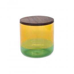 2件85折｜日本 amabro TWO TONE 雙色玻璃儲物罐 L-黄x綠