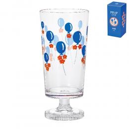 日製玻璃2件8折｜日本ADERIA 昭和復古花朵直身高腳杯-(氣球)
