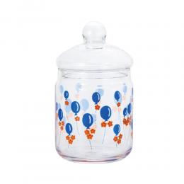 任選2件8折｜日本ADERIA 昭和復古花朵玻璃罐680ml-氣球(藍)