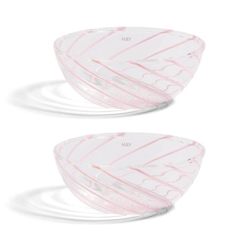 丹麥HAY 旋轉耐熱玻璃碗(2入)-粉紅