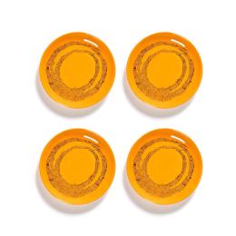 歐系餐瓷8折｜比利時 SERAX OTTO 圓盤XS-黃/黑圈(4入禮盒組) 16cm