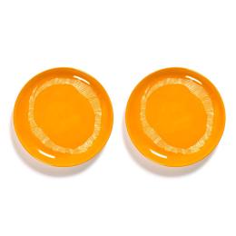 歐系餐瓷2件7折｜比利時 SERAX OTTO 圓盤S-黃/白圈(2入禮盒組) 19cm
