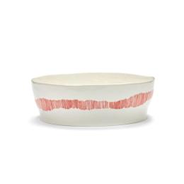 歐系餐瓷2件7折｜比利時 SERAX OTTO 沙拉碗-白/紅圈(單入禮盒) 28cm