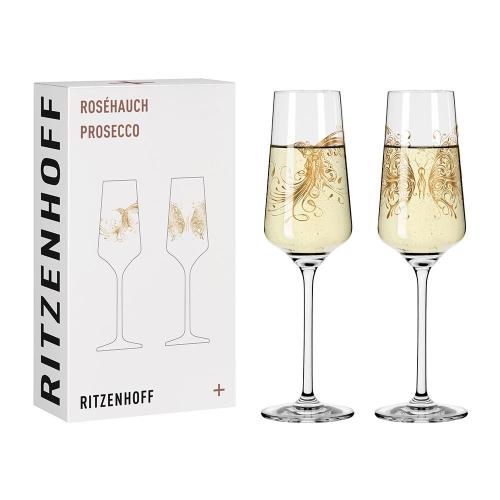德國 RITZENHOFF+ Rose Touch 輕柔相遇系列香檳氣泡酒對杯-蜂鳥與蝴蝶 (1組2入)