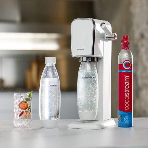 英國Sodastream ART 自動扣瓶氣泡水機-白 內含快扣鋼瓶+1L水滴瓶