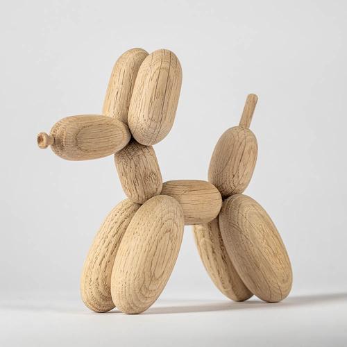 丹麥 Boyhood 氣球狗造型橡木擺飾(大)-橡木色 28cm 禮盒