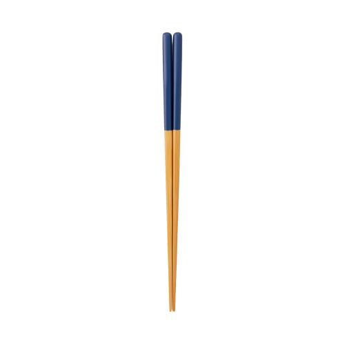 日本 Yamachiku Ganko Slim 日本傳統色手作天然竹筷 23cm-紺藍
