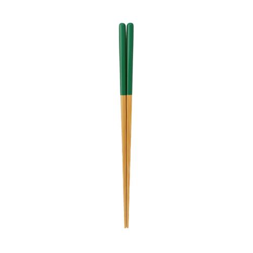 日本 Yamachiku Ganko Slim 日本傳統色手作天然竹筷 23cm-磐岩綠