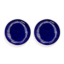 歐系餐瓷2件7折｜比利時 SERAX OTTO 圓盤M-靛藍/白圈(2入禮盒組) 22.5cm