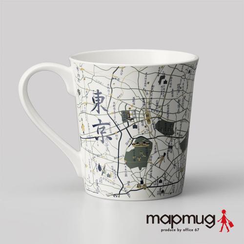 日本 office67 美濃燒 mapmug手繪地圖馬克杯 (東京都心地圖-漢字版)