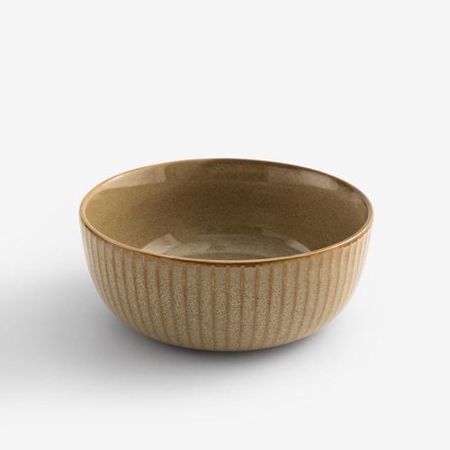 WAGA 歐式菊瓣 陶瓷深碗15.5cm-土黃