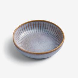 激美預購-14天到貨｜WAGA 歐式菊瓣 陶瓷淺碗12cm-灰藍