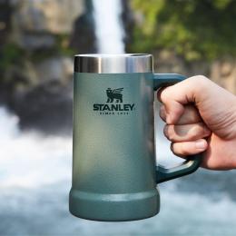 美國 STANLEY 冒險系列 真空啤酒杯0.7L-錘紋綠