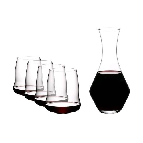 奧地利 RIEDEL SL Wings Cabernet 紅酒杯4入 加贈醒酒器 (5件組)