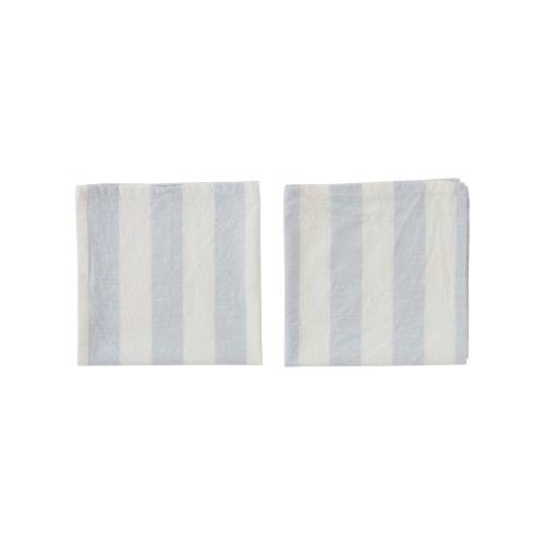 丹麥 OYOY 有機純棉條紋餐巾-清新藍